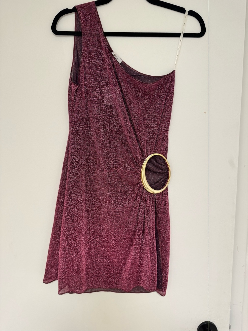 OSEREE LUMIERE MINI ONE SHOULDER *PURPLE* DRESS-NWT- SIZE M - Picture 5 of 7
